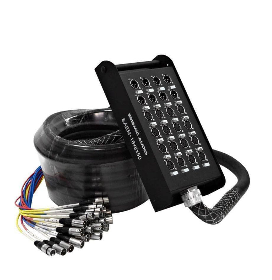 16 Channel 8 Return 50 Foot XLR Pro Audio Snake SAEM 16x8x50
