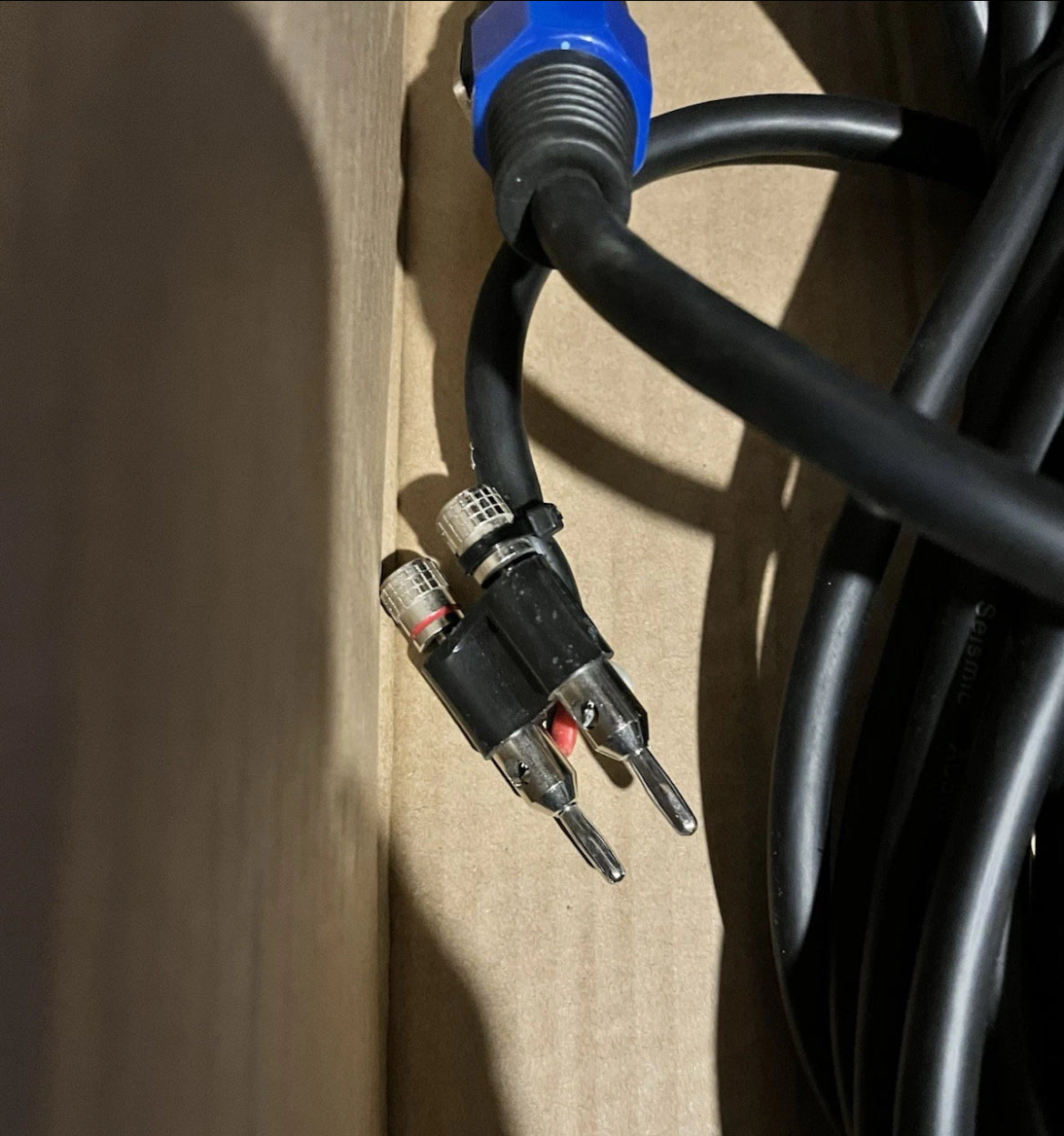 35’ Speakon to Banana Clip Pro Audio Cable