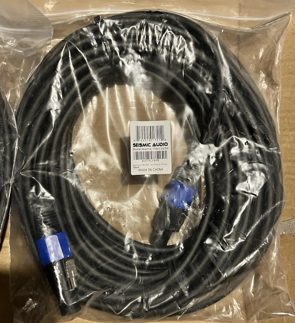 50’ Speakon NL2 Pro Audio Cables (Pair)