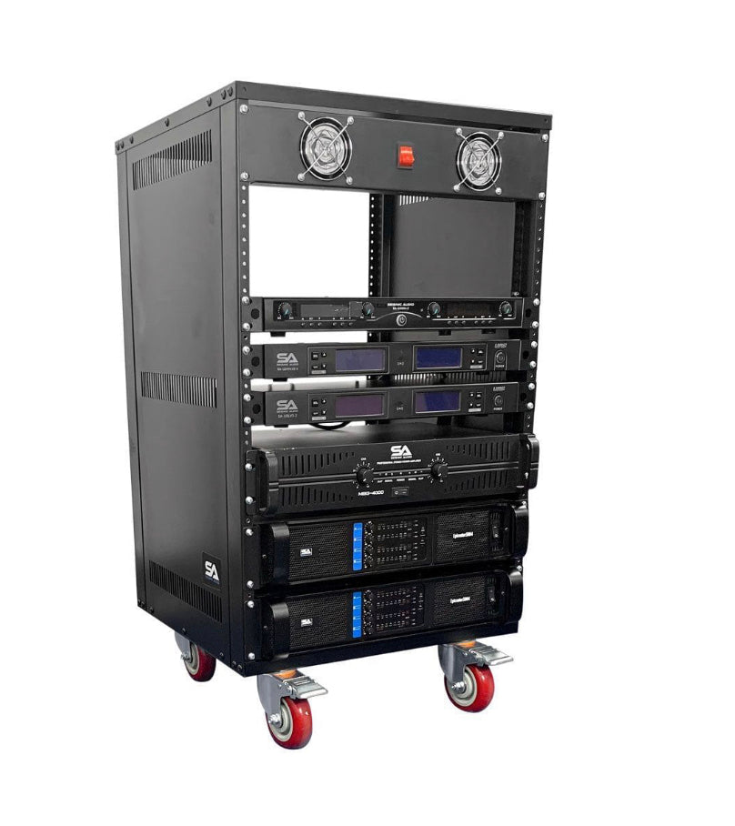 16 Unit Rack Case With Casters