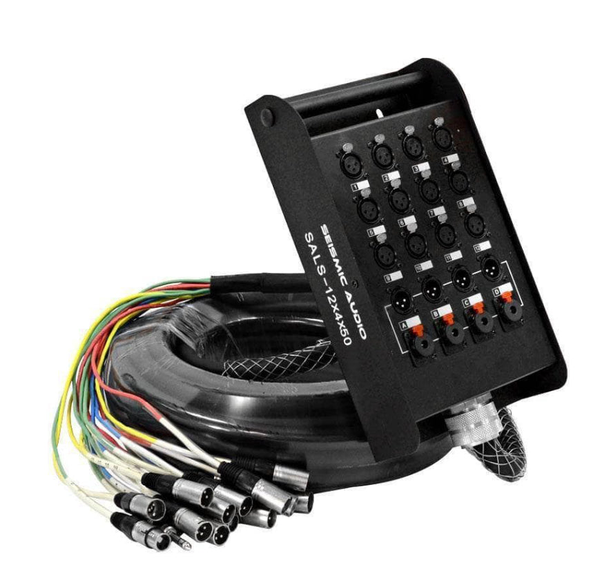 12 Channel 4 Return 50 Foot XLR Pro Audio Snake SAXQ 12x4x50