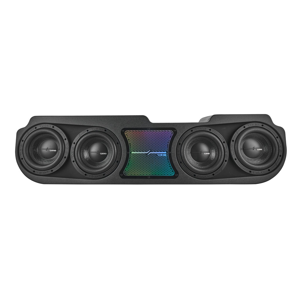 Jeep JT Gladiator Loaded Under Rear Seat Subwoofer Enclosure with 4 X 8" ZR8.2D, Leather Wrapped and Digital LED Lights | 1800 Watts RMS @ 1-Ohm
