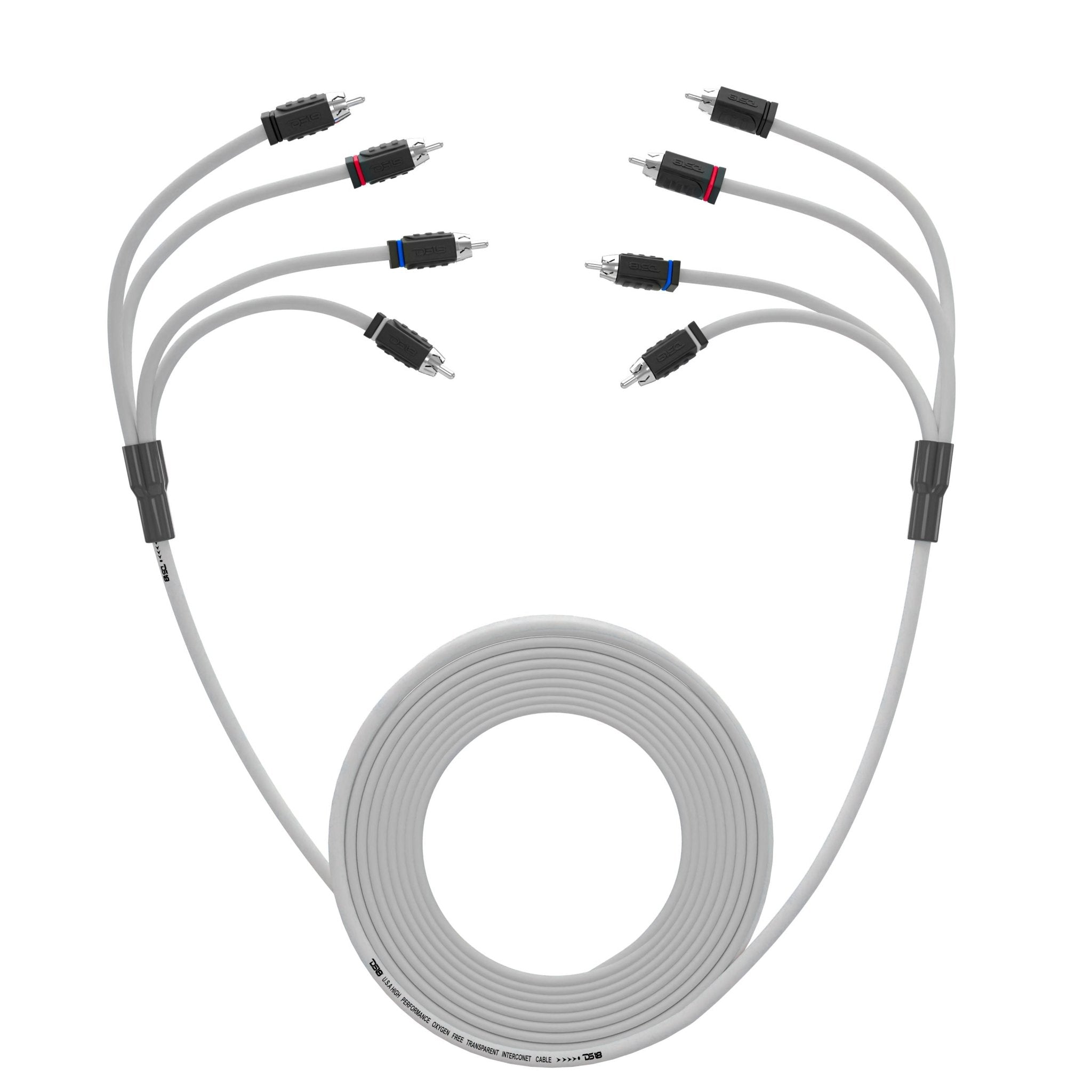 RCA Marine Grade Tinned 100% Copper OFC 25 Feet / 4 Channel - WHITE