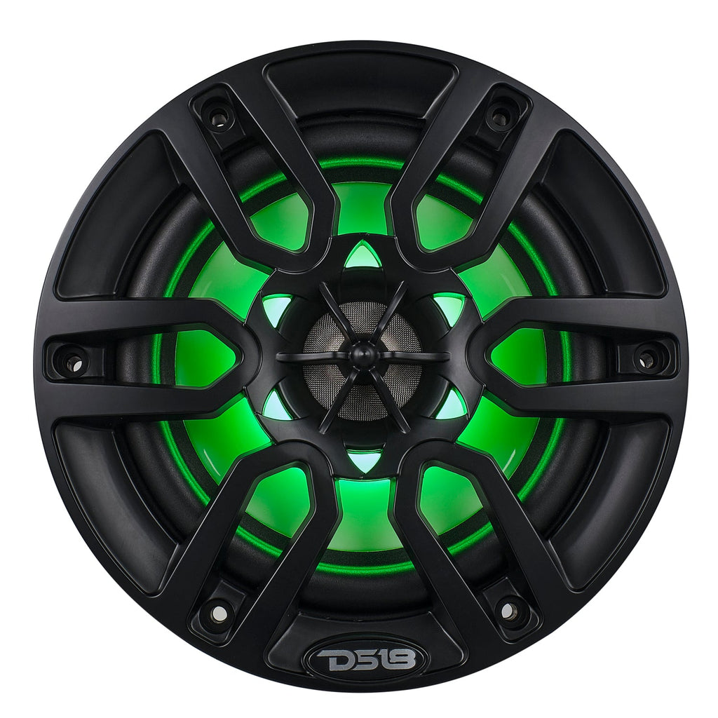 NXL 6.5" 2-Way Coaxial Marine Speaker with LED RGB Lights | 100W RMS 4-Ohm