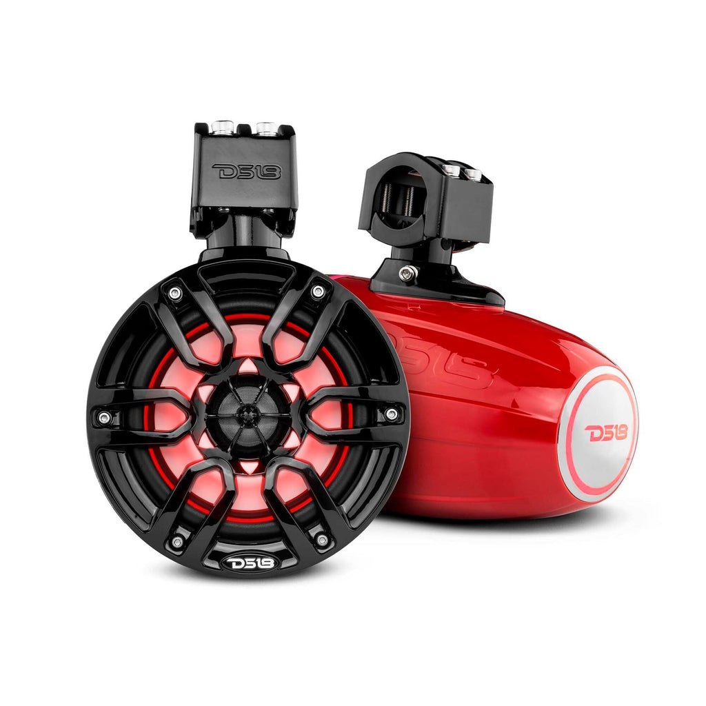 NXL 6.5" Marine Water Resistant Wakeboard Tower Speakers with Integrated RGB LED Lights 300 Watts