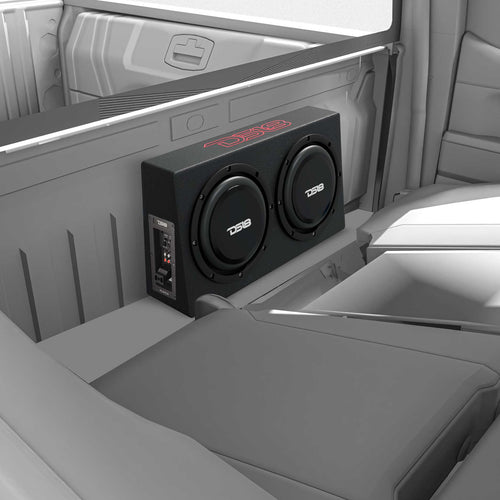 10" Active Subwoofer Shallow Enclosure with 10" Passive Subwoofer For Pickup Trucks
