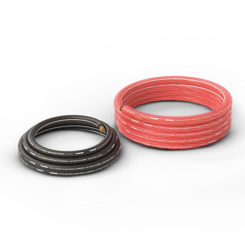 0-GA Ultra Flex CCA Ground Power Cable 5 Ft Black and 20 Ft Red Kit