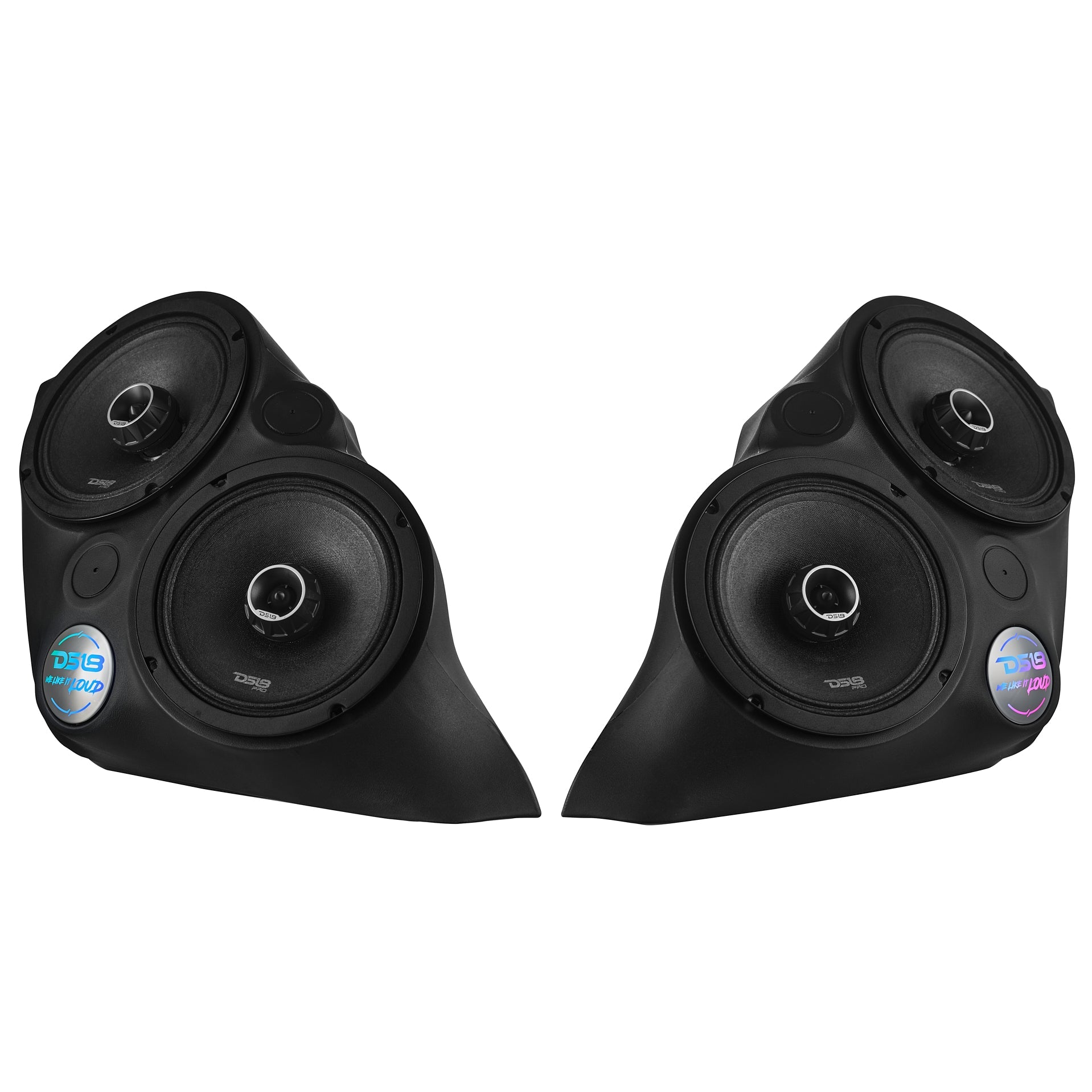 Polaris Slingshot Front Fender Dual 8" Speaker Pods With Digital LED Lighting