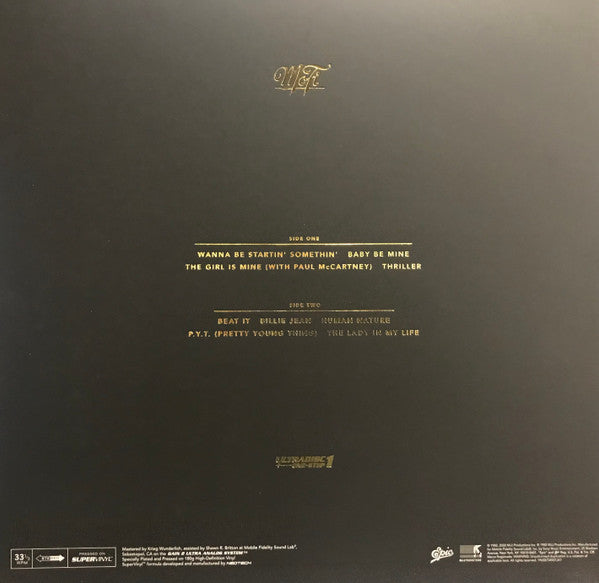 Michael Jackson Thriller Mobile Fidelity Sound Lab, Epic, MJJ Productions LP, Album, Ltd, Num, RE, RM, S/Edition, 180 Mint (M) Mint (M)